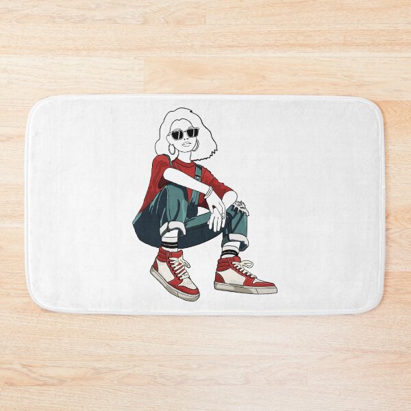 Item preview, Cool girl with red sneakers - unfinished drawing designed and sold by Sneakerlike.