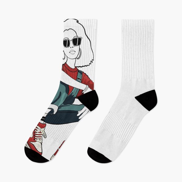 Item preview, Cool girl with red sneakers - unfinished drawing designed and sold by Sneakerlike.