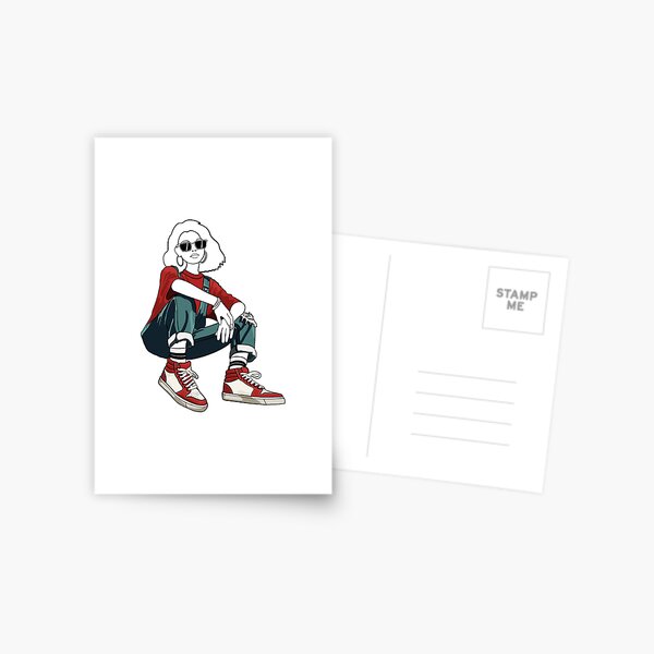 Item preview, Cool girl with red sneakers - unfinished drawing designed and sold by Sneakerlike.
