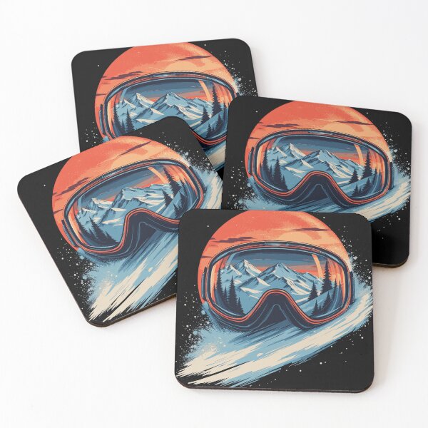 Item preview, Ski Goggles Mountain Sunset Snow Adventure designed and sold by belarb.