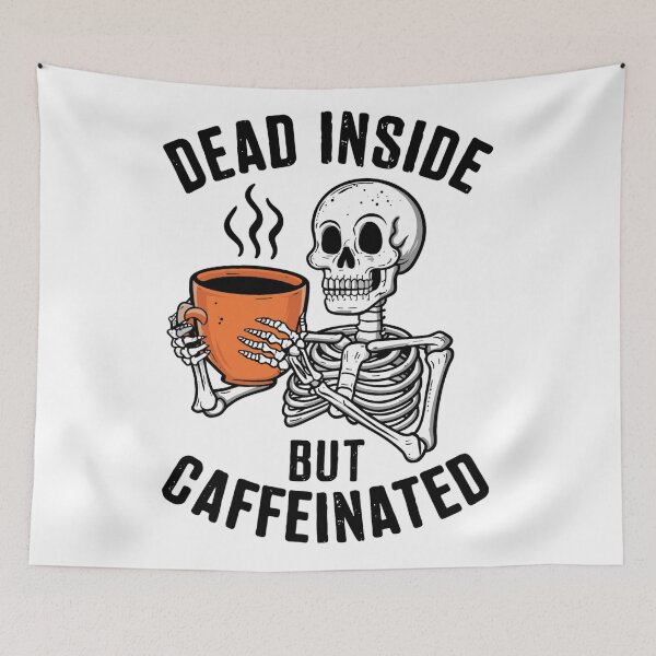 Item preview, Dead Inside But Caffeinated Unhinged Halloween Skeleton Coffee  designed and sold by KitonicTees.