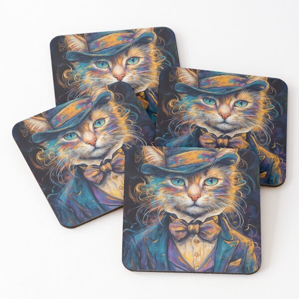 Item preview, Distinguished Gentleman Cat - Victorian Pet Portrait - Colorful Animal Art designed and sold by Very Peculiar.