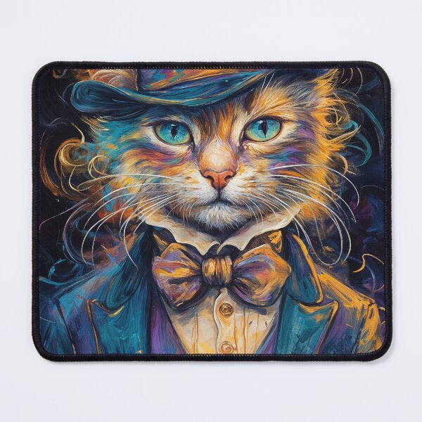 Item preview, Distinguished Gentleman Cat - Victorian Pet Portrait - Colorful Animal Art designed and sold by Very Peculiar.