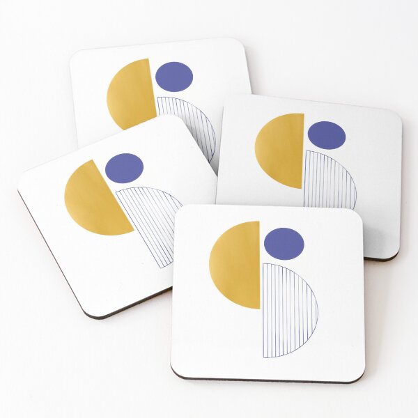Item preview,  Minimalist Geometric Art Featuring Yellow Shapes and Blue Lines designed and sold by Beautiful art store.