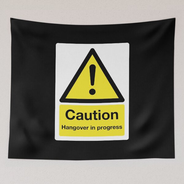 Item preview, Caution: Hangover in Progress Sign (on black) designed and sold by STUDIO-72.