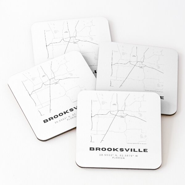 Item preview, Minimalist Brooksville Map Art - Florida City Coordinates Design designed and sold by RM-Journey.