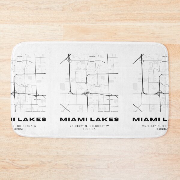 Item preview, Minimalist Miami Lakes Map Art - Florida City Coordinates Design designed and sold by RM-Journey.