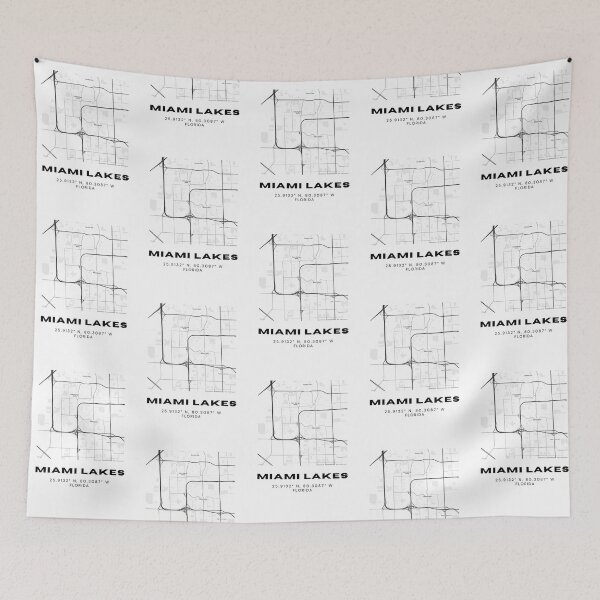 Item preview, Minimalist Miami Lakes Map Art - Florida City Coordinates Design designed and sold by RM-Journey.