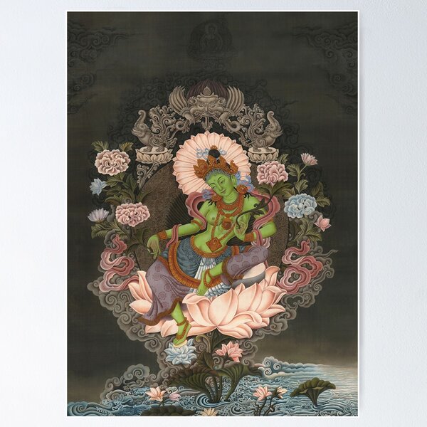 Item preview, Green Tara Buddhist Thangka Jetsun Dolma designed and sold by Onodera.