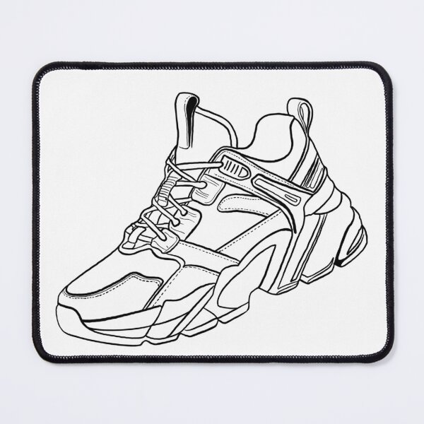 Item preview, Black outline of a modern sneaker designed and sold by Sneakerlike.