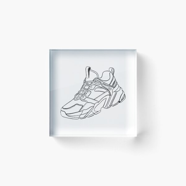 Item preview, Black outline of a modern sneaker designed and sold by Sneakerlike.
