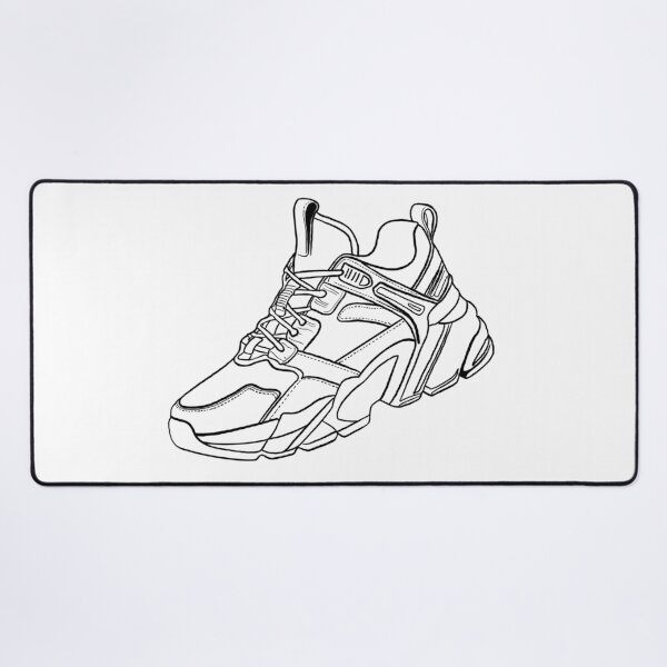 Item preview, Black outline of a modern sneaker designed and sold by Sneakerlike.