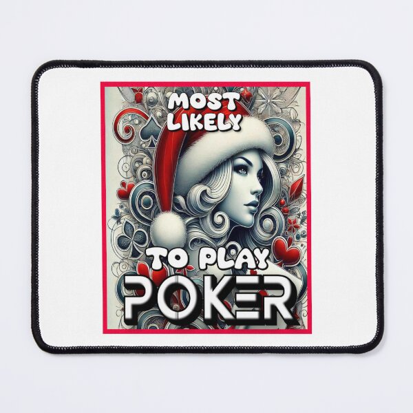 Item preview, Most Likely To Play Poker Christmas Matching Family Funny Santa's Hat Poker Card designed and sold by Creat-Des.