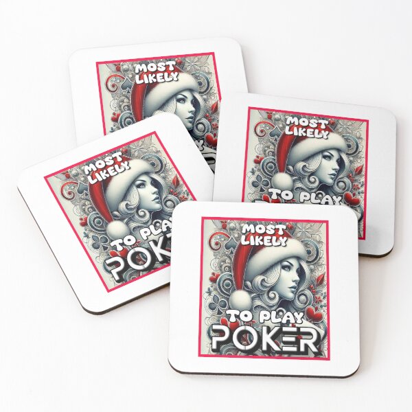 Item preview, Most Likely To Play Poker Christmas Matching Family Funny Santa's Hat Poker Card designed and sold by Creat-Des.