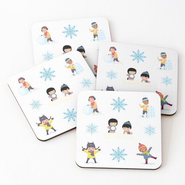 Item preview, children playing during winter designed and sold by huape.
