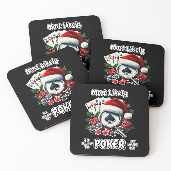 Item preview, Most Likely To Play Poker Christmas Matching Family Funny Santa's Hat Poker Card designed and sold by Creat-Des.