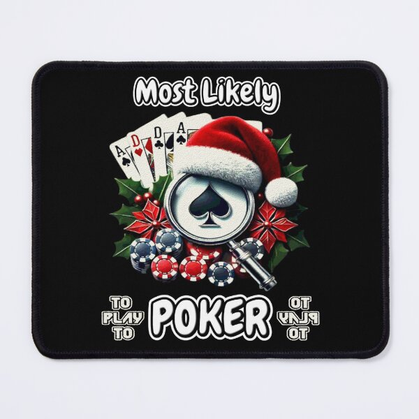 Item preview, Most Likely To Play Poker Christmas Matching Family Funny Santa's Hat Poker Card designed and sold by Creat-Des.