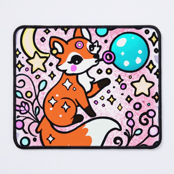 Item preview, Whimsical Celestial Fox – Vibrant Cosmic Dreams Art designed and sold by CritterManiaUK.