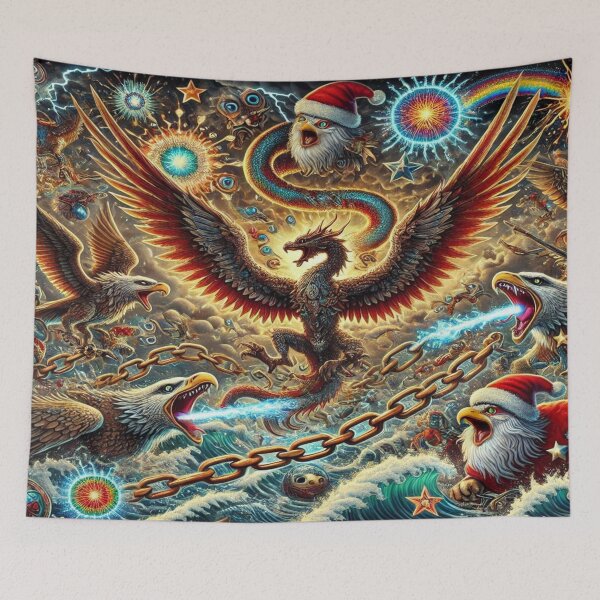Item preview, Christmas Dragon Clash – Perfect Holiday Gift,Cadeau de vacances, Regalo de vacaciones, Festtagsgeschenk designed and sold by Imaginarium of Chaos falcon88 .