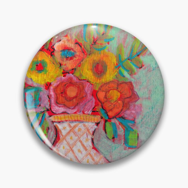 Item preview, Vibrant Floral Bouquet in Pastel Vase – Colorful Abstract Art Blossoms of Joy Sketchbook Tour Brenda Knoll designed and sold by Brenda  Knoll.