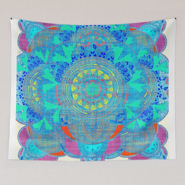 Item preview, Cyan Mandala Drawing  designed and sold by Nora Gad.