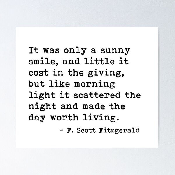 Item preview, It was only a sunny smile - Fitzgerald quote designed and sold by peggieprints.