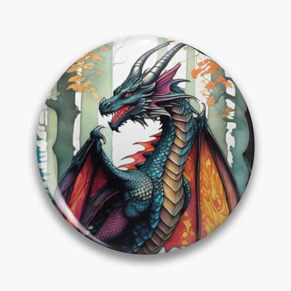 Item preview, Majestic Gothic Dragon: Vivid Watercolor and Fairy Fusion Art No.  003 designed and sold by FaerieFusion.