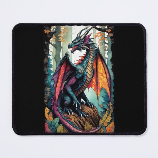 Item preview, Majestic Gothic Dragon: Vivid Watercolor and Fairy Fusion Art No.  003 designed and sold by FaerieFusion.