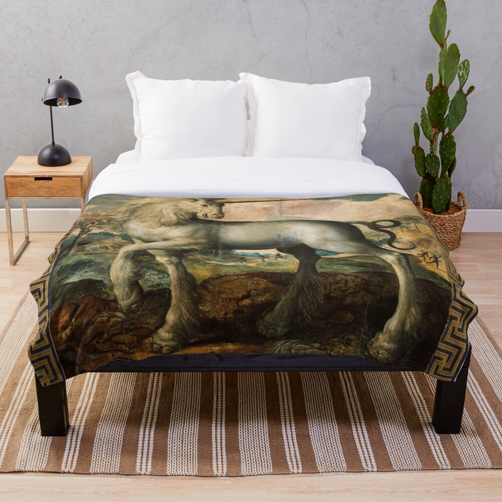 "UNICORN WILD In African Hunting Scene" Throw Blanket for Sale by