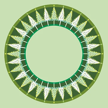 Artwork thumbnail, Green Winter Fir Tree Ring by Rickybrook
