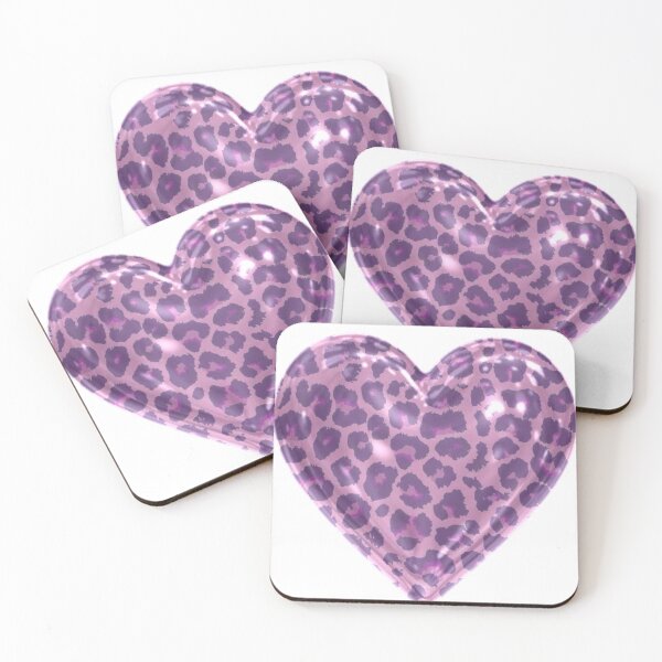 Item preview, y2k pink leopard print glossy heart designed and sold by 666cherry.