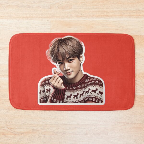 Item preview, EXO Kai Holiday Sticker | Festive Kpop Sweater with Mistletoe and Korean Heart Gesture" designed and sold by DEEPDesignsART.