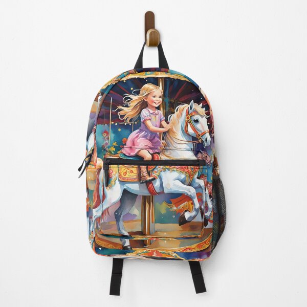 Item preview, Merry-go-round horse with happy girl designed and sold by Ciervo Primavera.