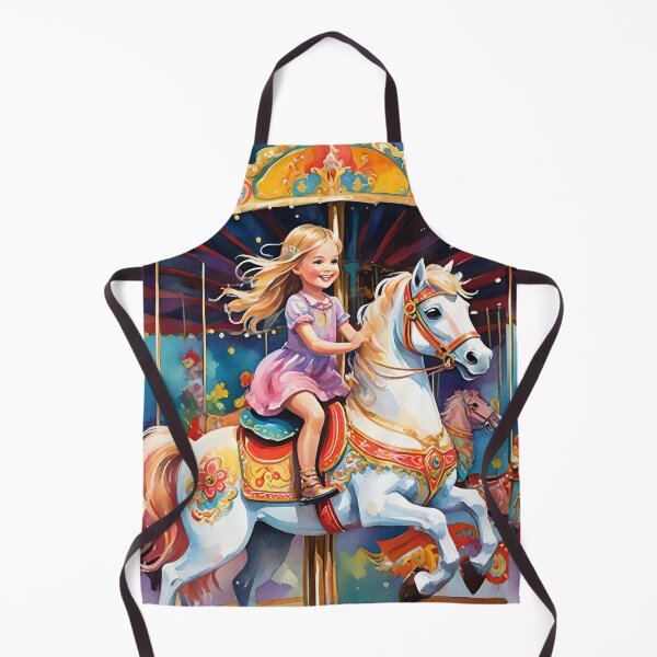 Item preview, Merry-go-round horse with happy girl designed and sold by Ciervo Primavera.