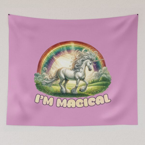 Item preview, Magical Unicorn with Rainbow Design I'm Magical Fantasy designed and sold by Victor Shadehorn.