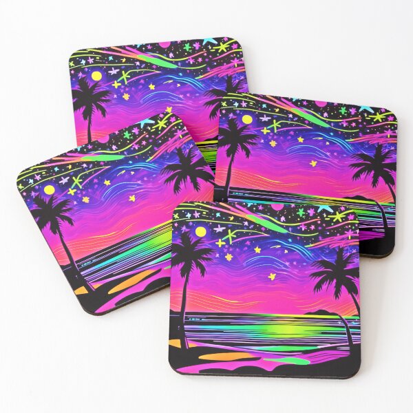 Item preview, Neon Night Beachscape designed and sold by Health And Fitness Posts e-Store.
