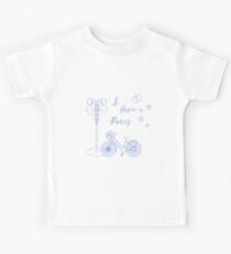 Bicycle, lantern, butterflies. I love Paris. Kids Tee