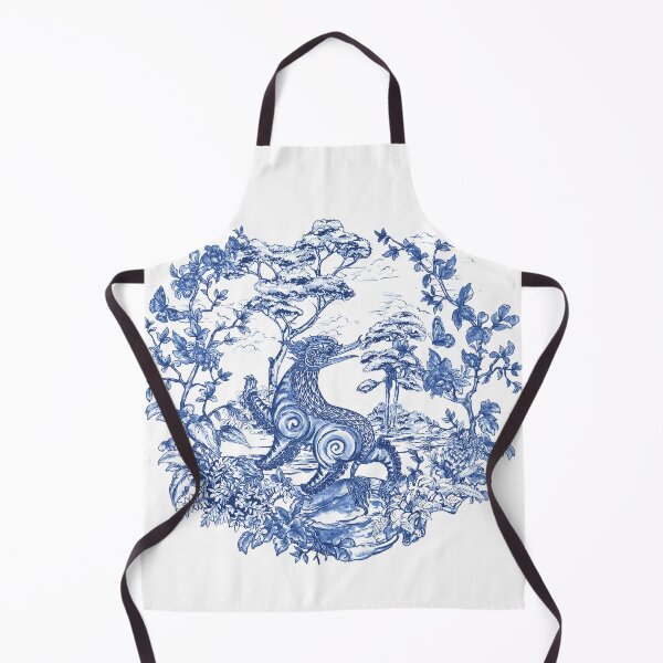 Item preview, Himmapan, midnights garden , Paradise , forest , Toile de Jouy ,wallpaper ,garden ,scenery ,botanical ,Creature ,chinoiserie , blue and white ,birds, horse , singha , butterfly designed and sold by letsgow8th.