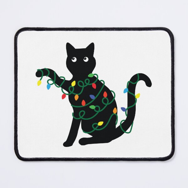 Item preview, Cat with Christmas Lights designed and sold by MagnoliaLake.