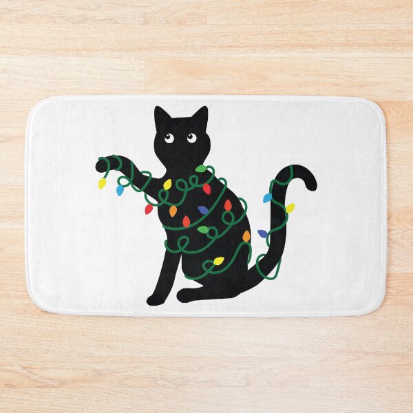 Item preview, Cat with Christmas Lights designed and sold by MagnoliaLake.