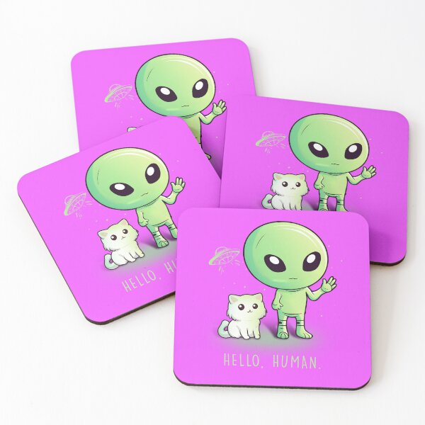 Item preview, Cute Alien UFO Extraterrestrial Kitty designed and sold by ttuniques.