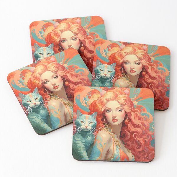 Item preview, Beautiful girl with a cat. designed and sold by Natalia-Vlad.