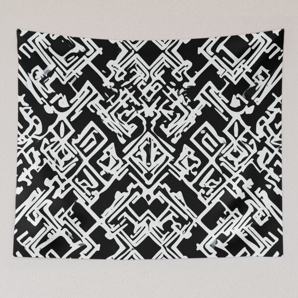 Item preview, Abstract calligraphy Black and White designed and sold by Grypis.