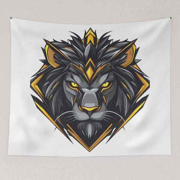 Item preview, A fierce Lion Face Illustration graphic design  designed and sold by ThaiArtShop.