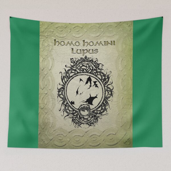 Item preview, Homo homini lupus logo illustration designed and sold by Dimisbarbarian.