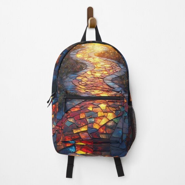 Item preview, Radiant sunrise reflective of a stained-glass garden path print designed and sold by dcrc.