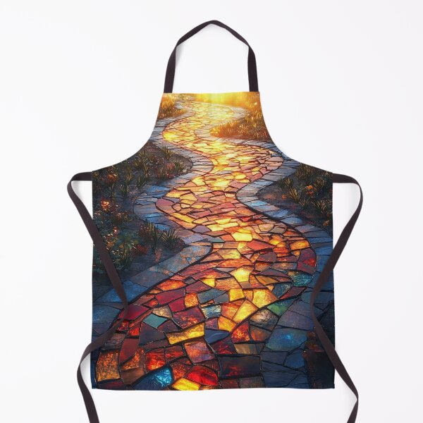 Item preview, Radiant sunrise reflective of a stained-glass garden path print designed and sold by dcrc.