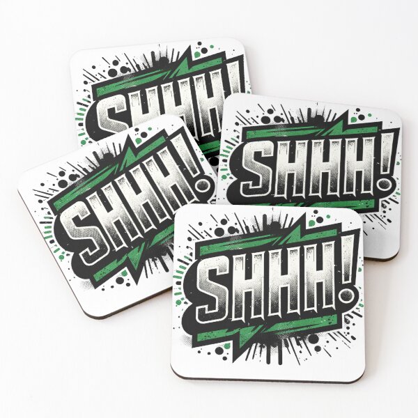 Item preview, SHHH! - Grunge Text Graphic Design designed and sold by Eksama Design.