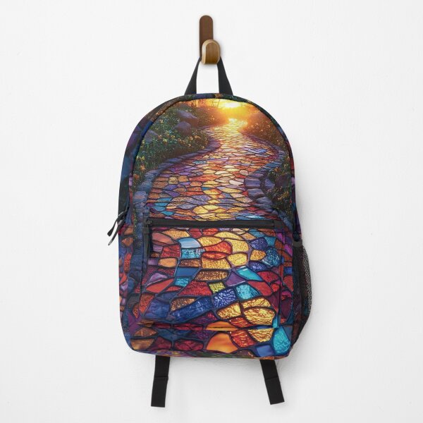 Item preview, Radiant sunrise reflective of a stained-glass garden path print designed and sold by dcrc.