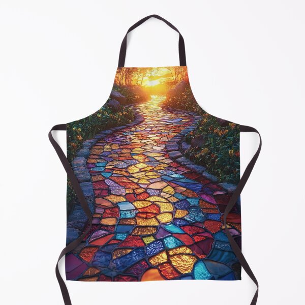 Item preview, Radiant sunrise reflective of a stained-glass garden path print designed and sold by dcrc.